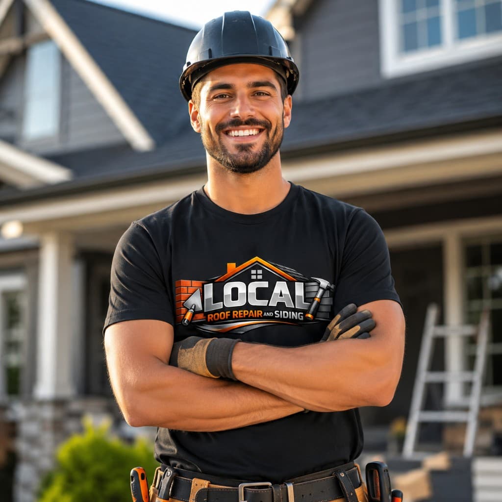 Local Roof Repair & Siding team member in branded work gear